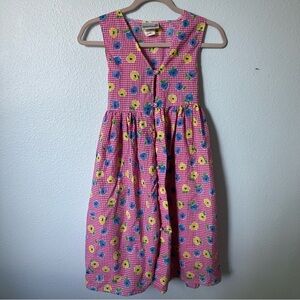 Floral gingham babydoll dress
